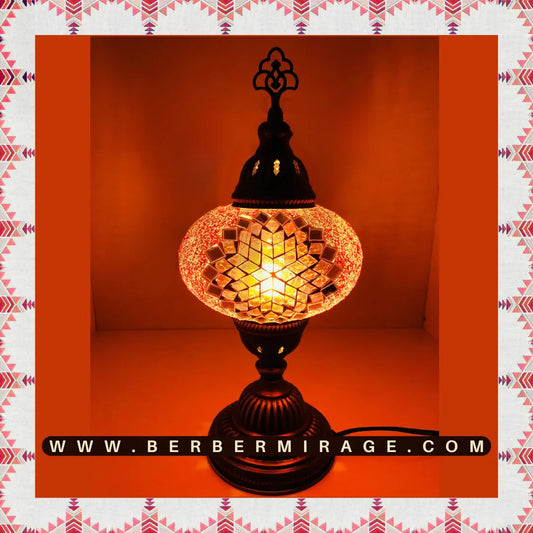 Red Turkish Mosaic Lamp BerberMirage