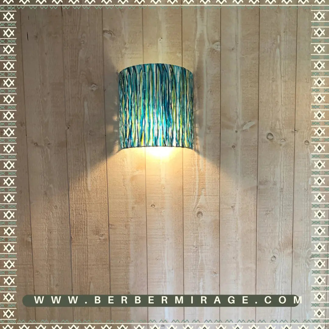 Wall lamp in raffia for living room, bedroom, office...ambient lighting BerberMirage