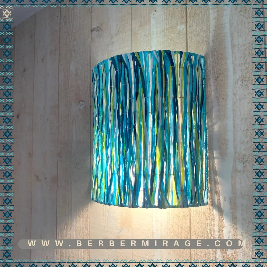 Wall lamp in raffia for living room, bedroom, office...ambient lighting BerberMirage