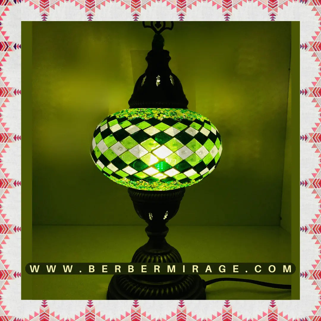 Green Turkish Mosaic Lamp BerberMirage