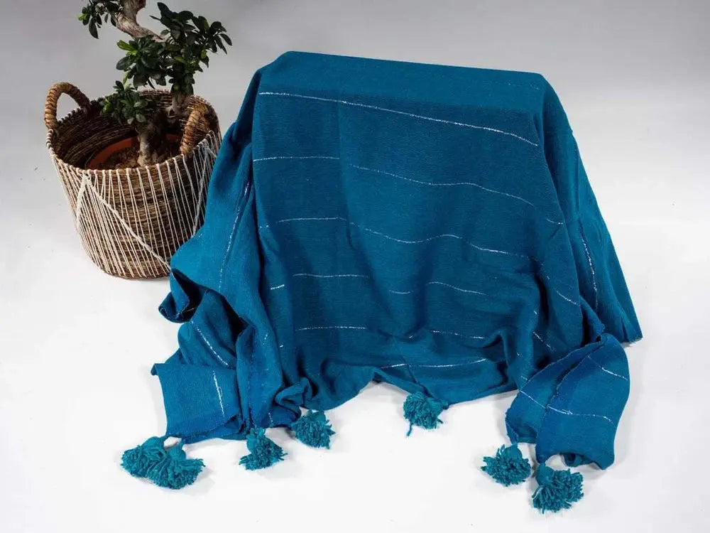 Cozy Berber Pom Pom Throw Blanket with Tassel BerberMirage