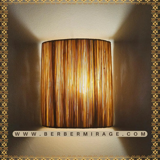 raffia wall light , raffia sconce BerberMirage