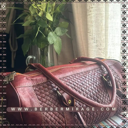 Moroccan Leather Travel Bag Authentic & Stylish BerberMirage