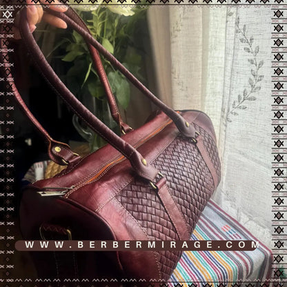 Moroccan Leather Travel Bag Authentic & Stylish BerberMirage